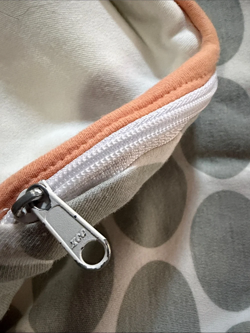 Bobby Nursing Pillow Cover - Gray Dot with Pink Trim
